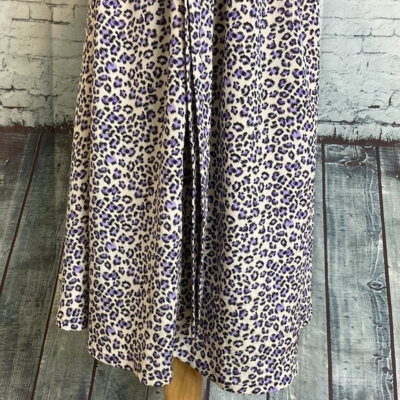 Folly PDX Sarah Bibb Dress Cheetah Short Sleeve Tie Waist M Office Portland - Picture 13 of 16